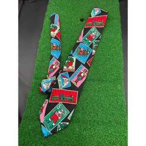 Addiction Santa Claus Silk Tie Mens One Size Multicolor Holiday‎ Christmas